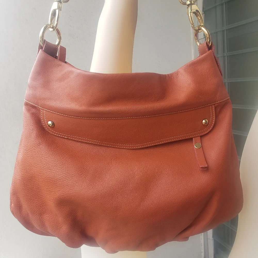 Pietro Alessandro New York Orange leather Hobo Bag